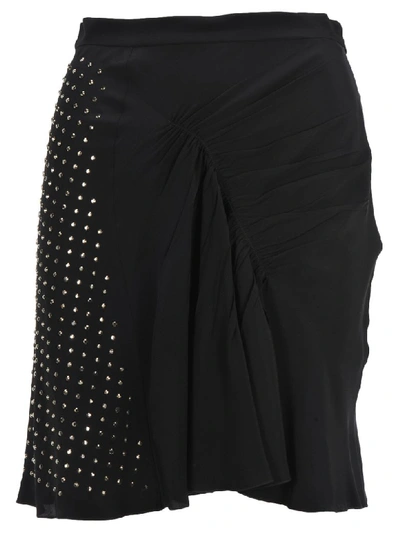 N°21 N21 Draped Embellished Mini Skirt In Black