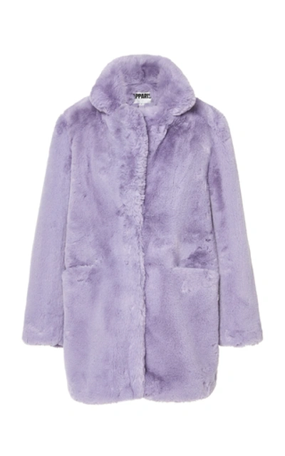 Apparis Sophie Faux Fur Coat In Purple