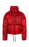 Apparis Jamie Snake-effect Shell Puffer Coat In Red