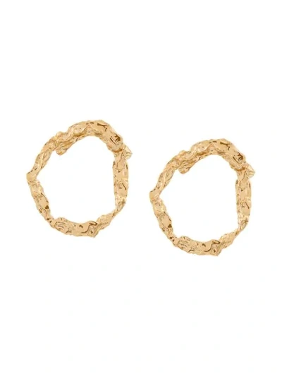 Chloé Anouck Gold-tone Textured Hoop Earrings