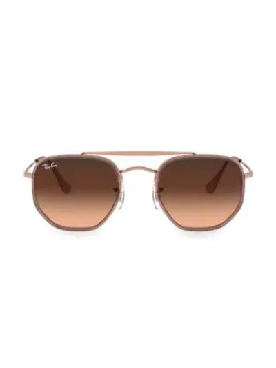 Ray Ban Rb3648 52mm Geometric Aviator Sunglasses In Copper