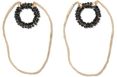 Jacquemus Le Kiwi Hoop Earrings In Black