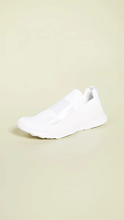 Apl Athletic Propulsion Labs Techloom Bliss Mesh And Neoprene Slip-on Sneakers In White