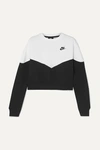 Nike Plus Size Sportswear Heritage Cropped Fleece Sweatshirt In Black