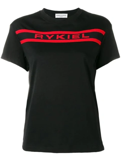 Sonia Rykiel Contrast Logo T-shirt In Black