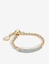 Monica Vinader Fiji Bar Diamond And 18k Yellow Gold Friendhsip Chain Ring In White