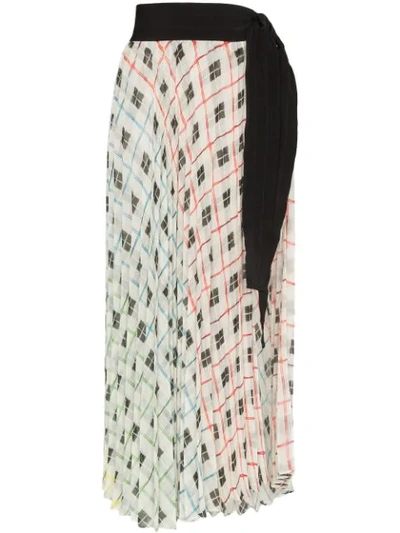 Silvia Tcherassi Blanche Layered Micro Pleat Skirt In  Multicoloured