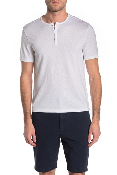 John Varvatos Henley Short Sleeve T-shirt In White