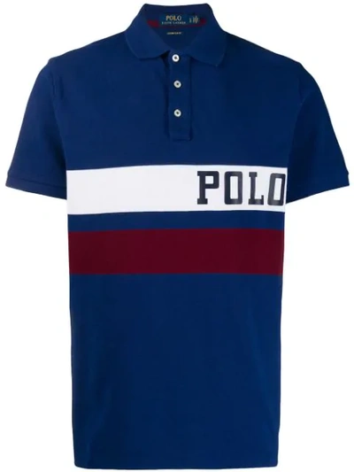 Polo Ralph Lauren Stripe Detail Polo Shirt In Blue