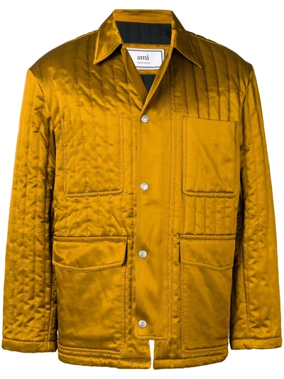 Ami Alexandre Mattiussi Multipockets Zipped Jacket In Gold