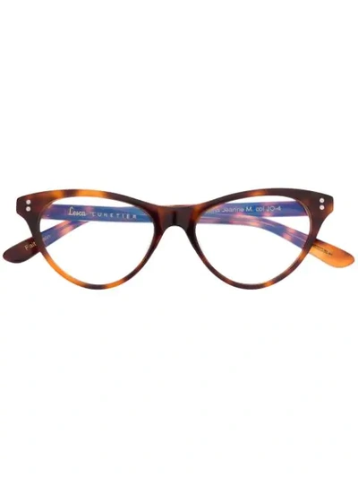 Lesca Norma Jeanne Cat-eye Glasses In Brown