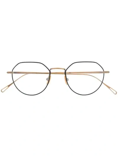 Lesca Structured Round Glasses In Gold