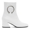 Dorateymur Nizip Embellished Leather Ankle Boots In White