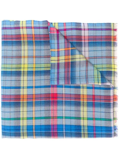 Etro Tartan Scarf - Blue