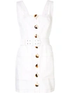 Nicholas Buttoned Mini Dress - White