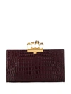 Alexander Mcqueen Four Ring Flat Clutch In Red