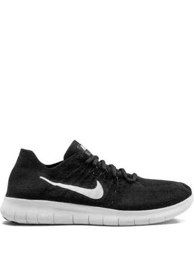 Nike Free Rn Flyknit Sneakers In Black