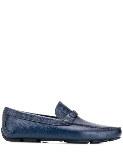 Ferragamo Mens Parigi Blue Leather Loafers, Brand Size 6