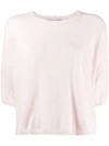 Autumn Cashmere Shortsleeved Knitted Top - Pink