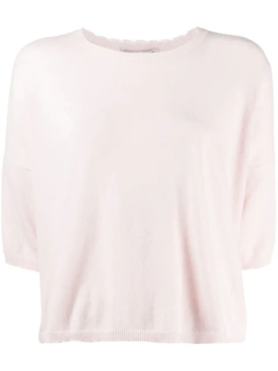 Autumn Cashmere Shortsleeved Knitted Top - Pink