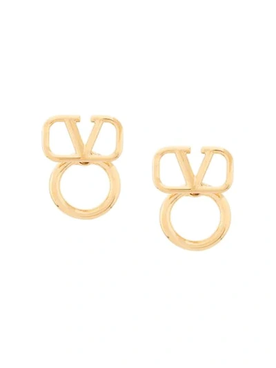 Valentino Garavani Vlogo Earrings In Gold