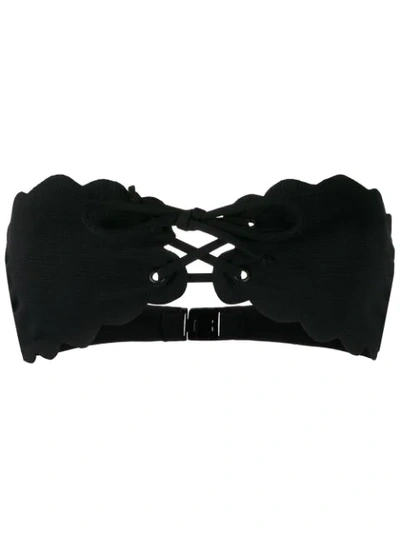 Marysia Scalloped Bikini Top In Black