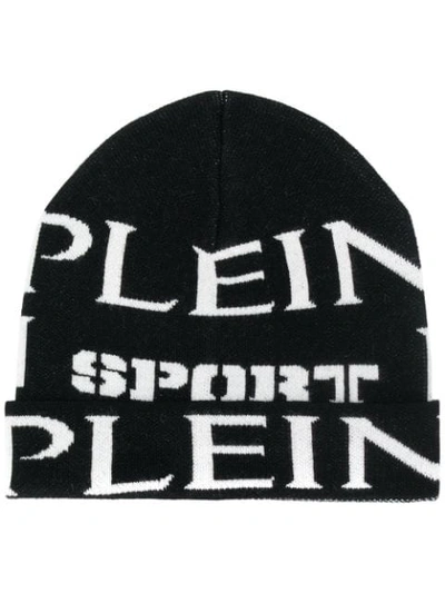 Plein Sport Logo Embroidered Beanie Hat In Black