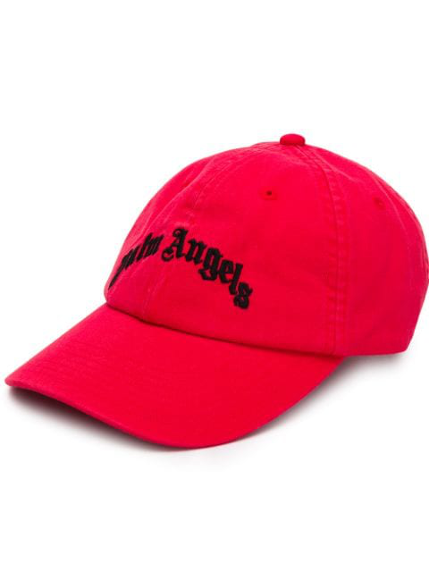 Palm Angels Logo-Embroidered Cotton-Twill Baseball Cap In Red | ModeSens