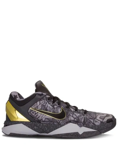 Nike Zoom Kobe 7 Sys Prelude Sneakers In Cool Grey/metallic Gold-black