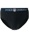 Dolce & Gabbana Logo Embroidered Briefs In Black