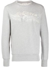 Alexander Mcqueen Feather Embroidered Sweatshirt In Pale Grey/mix