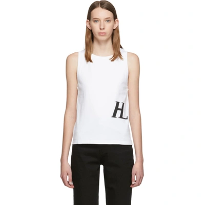 Helmut Lang Femme Side-graphic Muscle Tank In White