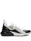 Nike Air Max 270 Sneakers In Black White And Gold In White/metallic Gold/black