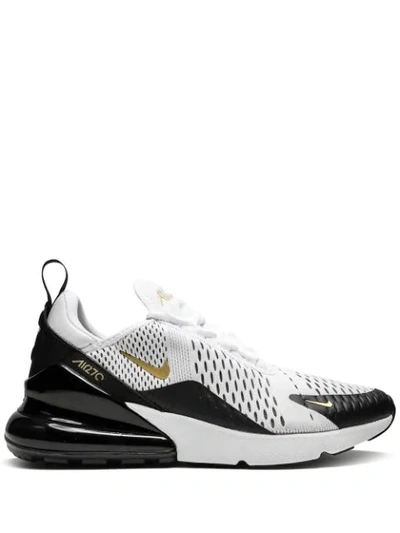 Nike Air Max 270 Sneakers In Black White And Gold In White/metallic Gold/black