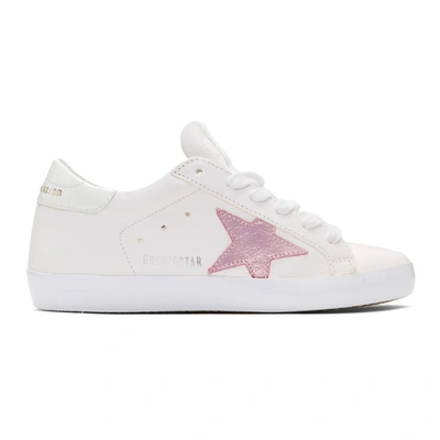Golden Goose White & Pink Superstar Sneakers