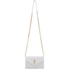 Saint Laurent Off-white Monogramme Envelope Chain Wallet Bag In 9207 White