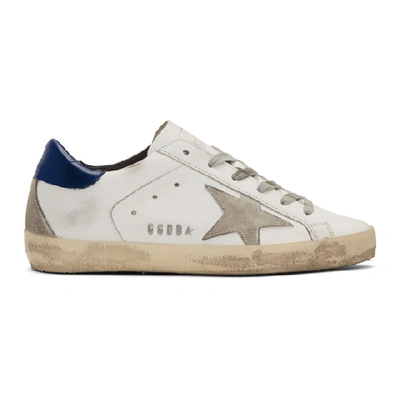Golden Goose White And Navy Superstar Sneakers