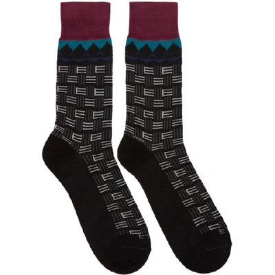 Etro Black Short Socks In 0001 Black