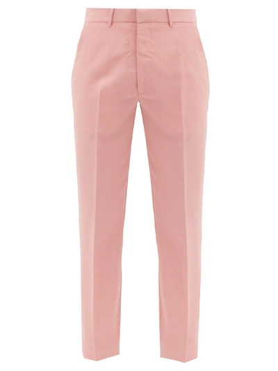 Alexander Mcqueen Wool-blend Straight-leg Trousers In Pink