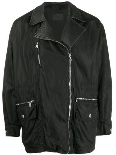 Pre-owned Prada Lightweight Style Biker Jacket In Black