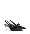 Tory Burch Penelope Imitation Pearl Slingback Pump In Perfect Black / Natural