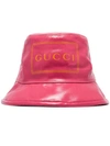 Gucci Pink Logo Print Bucket Hat
