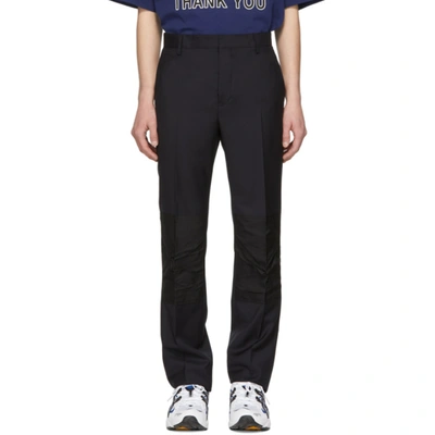 Lanvin Navy Straight Trousers In 291 Midnite