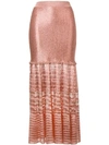 Alexander Mcqueen Knitted Maxi Skirt In Pink