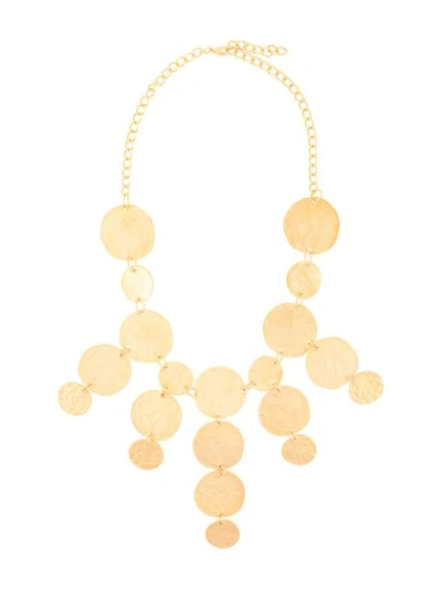 Kenneth Jay Lane Coin Drop Necklace In Gold