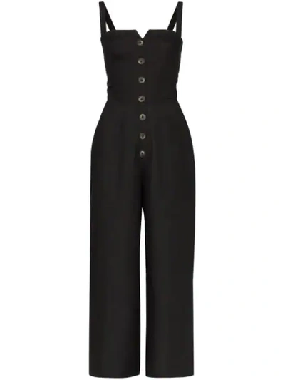 Reformation Kass Button Jumpsuit In Black