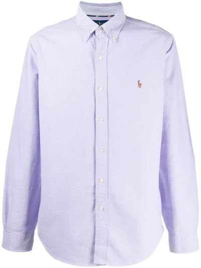 Polo Ralph Lauren Embroidered Logo Shirt In Purple
