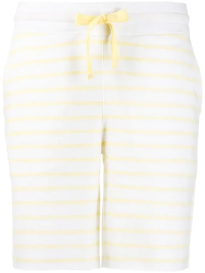 Juvia Striped Track Shorts In White