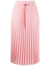 Red Valentino Drawstring Waist Pleated Skirt In Pink