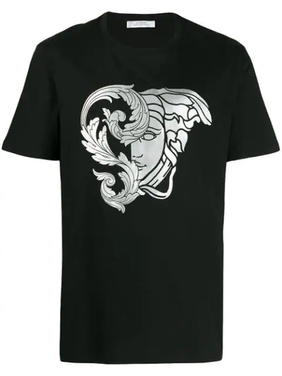 Versace Medusa Print T-shirt In Black